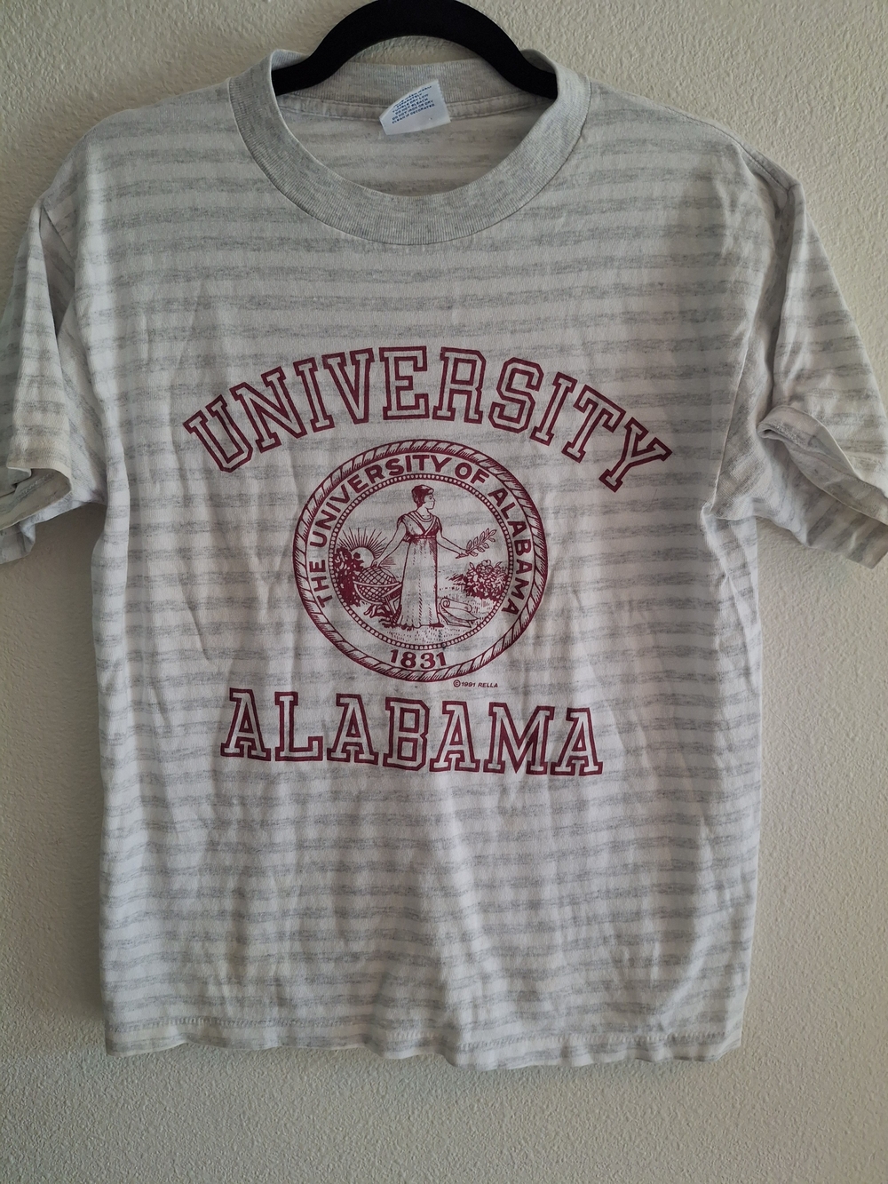 Vintage Single Stitch 1991 University of Alabama Short Sleeve Tee